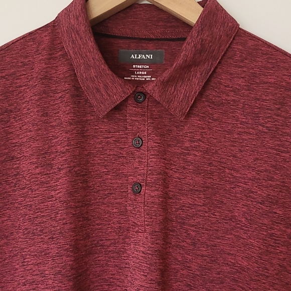 Alfani Stretch Polo Short Sleeve Shirt Size Lg - Picture 4 of 7